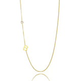Micro Zirconia Letter Necklace Gold
