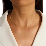 Micro Zirconia Letter Necklace Gold