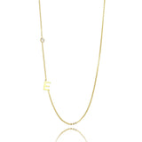 Micro Zirconia Letter Necklace Gold