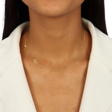 Micro Zirconia Letter Necklace Gold