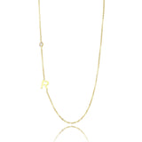 Micro Zirconia Letter Necklace Gold