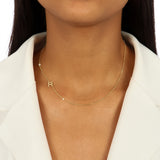 Micro Zirconia Letter Necklace Gold