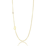 Micro Zirconia Letter Necklace Gold