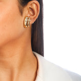 Plain Double Hoop Earring in 18k Gold