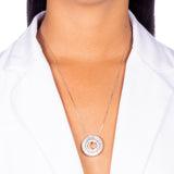 Mandala Initial Crystal Necklace Silver