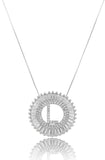 Mandala Initial Crystal Necklace Silver