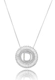 Mandala Initial Crystal Necklace Silver