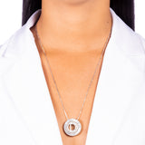 Mandala Initial Crystal Necklace Silver