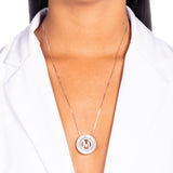 Mandala Initial Crystal Necklace Silver