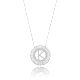 Mandala Initial Crystal Necklace Silver