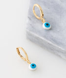 Drop Evil Eye Sleepers in 18k Gold Plated