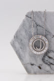 Mandala Initial Crystal Necklace Silver