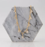 11 Dangling Diamond Necklace 18k Gold Plated