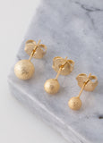 Texture Ball Stud Trio Earrings in 18k Gold Plated