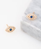 Sapphire Evil Eye Diamond Studs