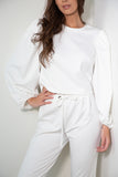 Luxury Puff Sleeves Top Loungewear 2 Piece Set