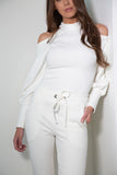 Puff Sleeves Shoulder Off Luxury Loungewear 2 Piece Set