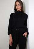 Luxury Style Loungewear 2 Piece Set in Black