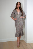 Tweed Print Sleeve Dress