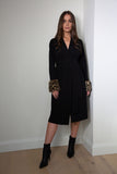 African Cat Trim Trench Coat