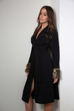 African Cat Trim Trench Coat