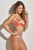 One Shoulder Crochet Bikini Set