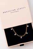 Dangling Diamond Necklace in 18k Gold Plated