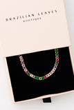 Multicolor Tennis Necklace in 18k Gold - II