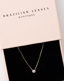 Delicate Solitaire Diamond Necklace in Gold