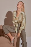 Safira Backless Blouse in Moss