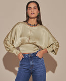 Safira Backless Blouse in Moss