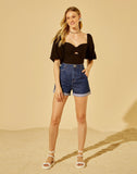 Claudia Puff Sleeve Top in Black