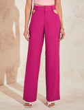 Adele Cut-out Wide Leg Pants in Pink