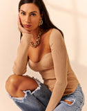 Raquel knit Top in Sand