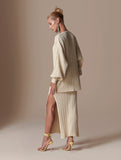 Ashley Knit Cardigan in Vanilla Beige