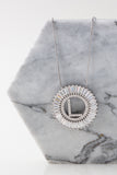 Mandala Initial Crystal Necklace Silver