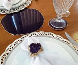 Purple Agate Crystal Coasters in Pure Gold (4 per Set)