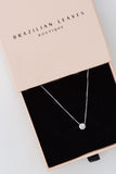 Delicated Solitaire Diamond Necklace in Silver