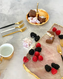 Rose Quartz Crystal Trays & Pure Yellow Gold