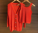 Paloma Cardigan Twin Set in Red