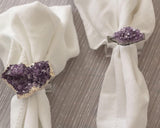 Amethyst Cluster Napkin Holders & Pure Gold