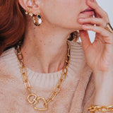 Heart Clasp Chain Necklace in 18k Gold Plated