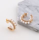 Natasha Pearl Hoop 18k Gold Plated