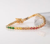 Multicolor Tennis Bracelet in 18K Gold Plated