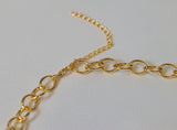 Heart Pendant Link Necklace in 18k Gold Plated