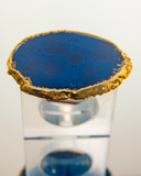 Blue Agate Crystal Napkin Rings & Pure Gold