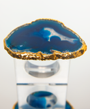 Blue Agate Crystal Napkin Rings & Pure Gold