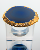 Blue Agate Crystal Napkin Rings & Pure Gold