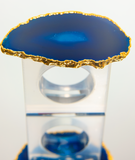 Blue Agate Crystal Napkin Rings & Pure Gold