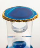 Blue Agate Crystal Napkin Rings & Pure Gold